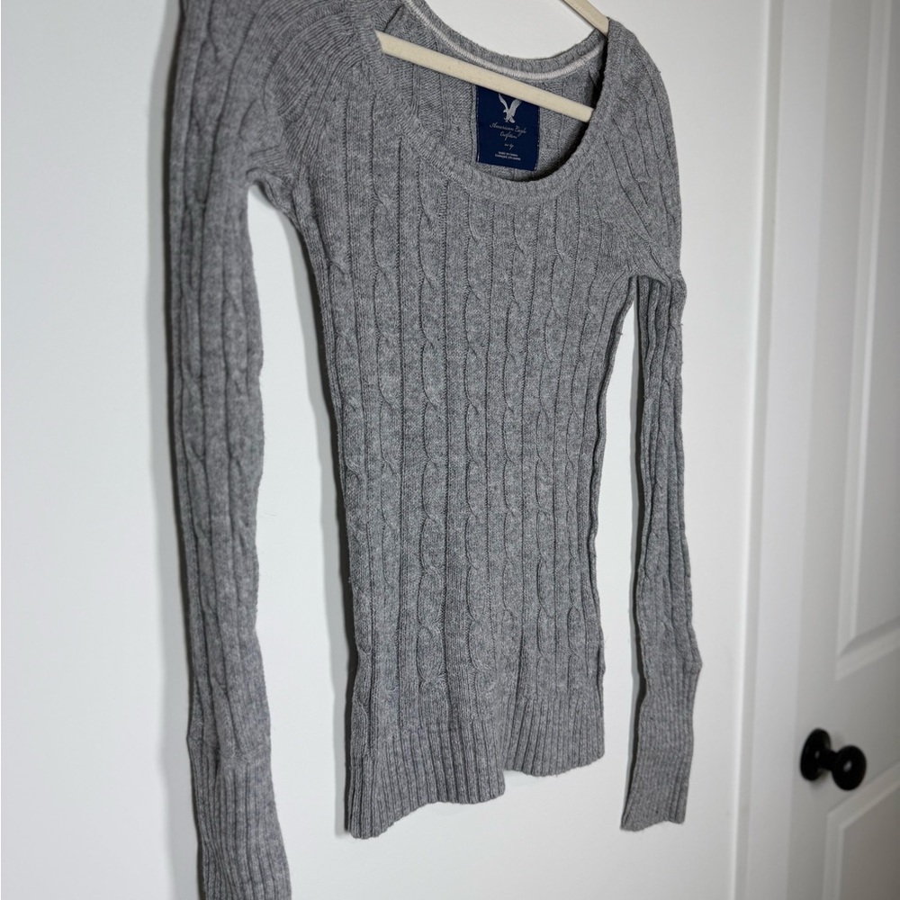 American Eagle Outfitters Heather Gray Scoop Neck Sweater Bella Swan XS - Picture 2 of 5